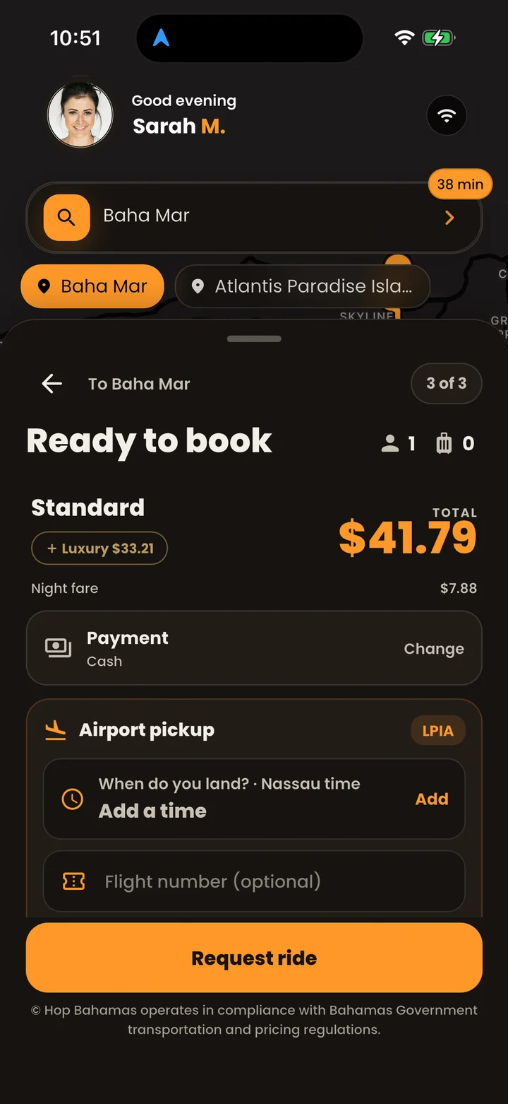 HOP app: confirm your ride with the fixed price